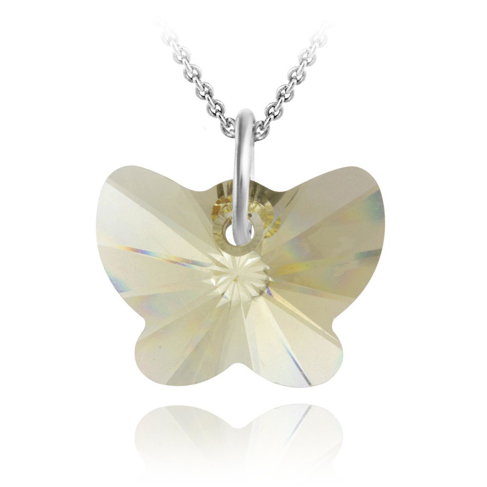 Sterling Silver Jonquil Swarovski Elements Butterfly Necklace P12560JQ