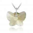 Sterling Silver Jonquil Swarovski Elements Butterfly Necklace P12560JQ