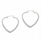 Sterling Silver Large Heart Hoop Earrings E4550