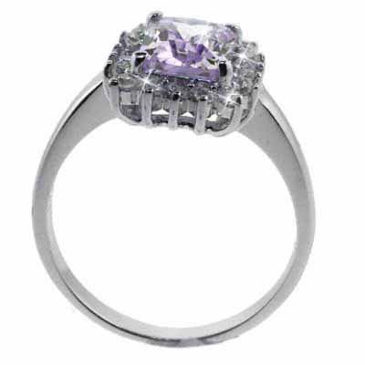 Sterling Silver Lavender & Clear CZ Ring Size 10 R1548L-10