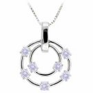 Sterling Silver Lavender CZ Floating Double Circle Pendant P2667L