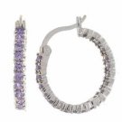 Sterling Silver Lavender CZ Hoop Earrings E2864LAZ