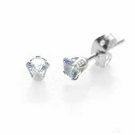 Sterling Silver Lavender CZ Round Stud Earrings, 4mm E2751L
