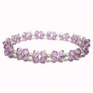 Sterling Silver Lavender Swarovski Elements Beaded Bracelet 2546