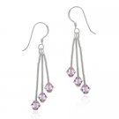 Sterling Silver Lavender Swarovski Elements Dangle Earrings E274