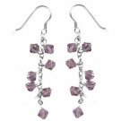 Sterling Silver Lavender Swarovski Elements Dangle Earrings E2979L