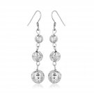 Sterling Silver Layered Textured Ball Dangling Earrings D97367246