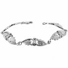 Sterling Silver Leaf and Vine Link Bracelet B4369