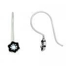 Sterling Silver Light Blue Rhinestone Flower Children's Earrings E9597LBL