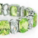 Sterling Silver Light Green & Clear CZ Chunky Tennis Bracelet B4671LGR