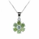 Sterling Silver Light Green cz Flower Pendant P4811LGR