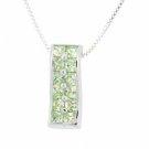Sterling Silver Light Green cz Rectangle Pendant P4347LGR