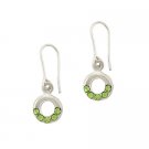 Sterling Silver Light Green Rhinestone Mini Dangle Earrings E9514LGR