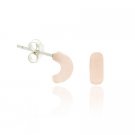 Sterling Silver Light Pink Half Hoop Mini Earrings E9598PK