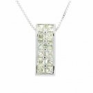 Sterling Silver Light Yellow CZ Rectangle Pendant P4347LTY