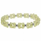 Sterling Silver Light Yellow Genuine Swarovski Element Crystal Cluster Beaded Bracelet B8398JQ