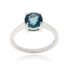 Sterling Silver London Blue Topaz Solitaire Round Ring R11886LBT-9