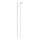 Sterling Silver Long Earrings with Polished Circles Sterling Silver