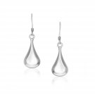 Sterling Silver Long Teardrop Shape Puff Drop Earrings D62439454