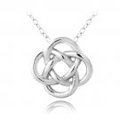 Sterling Silver Love Knot Flower Necklace P13476