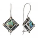 Sterling Silver Marcasite & Abalone Diamond Shaped Earrings E10634ABN