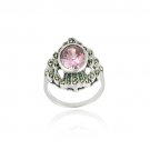 Sterling Silver Marcasite and Pink CZ Ring Size 6 R11276LPZ-6