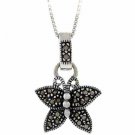 Sterling Silver Marcasite Butterfly Pendant P8362