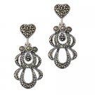 Sterling Silver Marcasite Dangle Earrings E10637