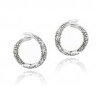 Sterling Silver Marcasite Open Circle Earrings E10644
