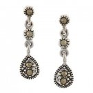 Sterling Silver Marcasite Teardrop Dangle Earrings E10642