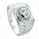 Sterling Silver Men's Designer Inspired CZ Band Ring R4518-9