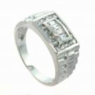 Sterling Silver Mens CZ Chunky Designer Inspired Band Ring Size 11 R4517-11