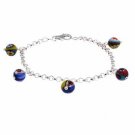 Sterling Silver Millefiori Multi Color Murano Glass Bead Bracelet B4268M