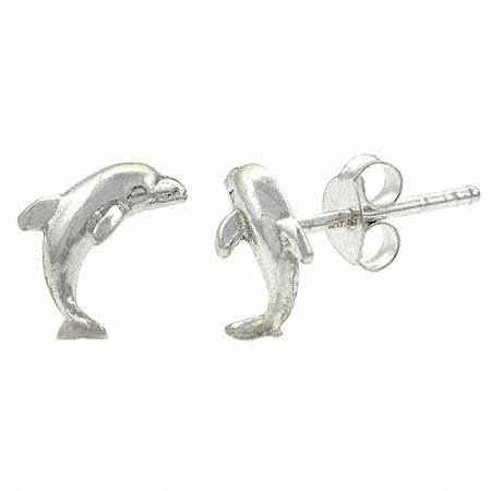 Sterling Silver Mini Dolphin Stud Earrings E9131