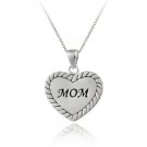 Sterling Silver MOM Heart Pendant P11617