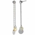 Sterling Silver Mother of Pearl Dangling Circles Earrings E2784MOP