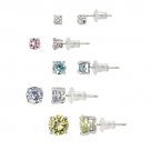 Sterling Silver Multi Color CZ Stone Stud Earrings S11352MZ4