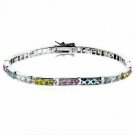 Sterling Silver Multi Colored CZ Bracelet B4580MZ
