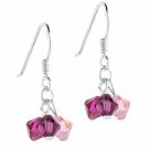 Sterling Silver Multi Pinks and Purple Swarovski Elements Earrings E2990M1