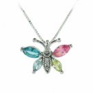 Sterling Silver Multi-Color CZ Butterfly Pendant P4812