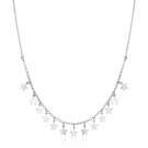 Sterling Silver Necklace with Polished Stars