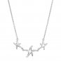 Sterling Silver Necklace with Three Starfish
