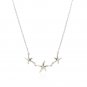 Sterling Silver Necklace with Three Starfish