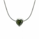 Sterling Silver Olive CZ Bezel-Set Heart Slide Pendant P4278OL
