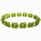 Sterling Silver Olive Swarovski Elements Beaded Bracelet 2542
