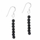 Sterling Silver Onyx 6 Bead Dangle Earrings E9078OF