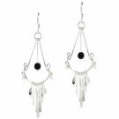 Sterling Silver Onyx Bead Chandelier Earrings E4228O