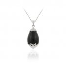 Sterling Silver Onyx Drop Pendant 2332