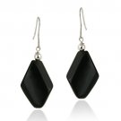 Sterling Silver Onyx Geometric Dangle Earrings E11785O