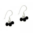 Sterling Silver Onyx Stone Bead Cluster Small Kid Earrings E9778CBO